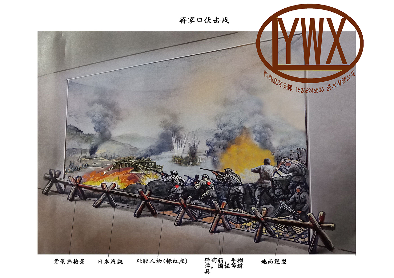 战争壁画场景油画创作