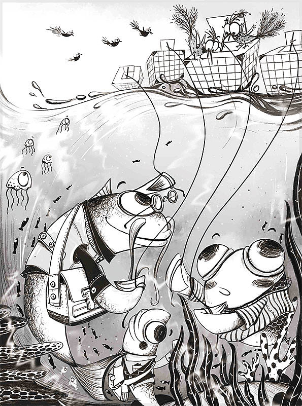 深海工厂黑白绘本（图ZMTU0NjQ1MDc2） - 绘本 - 站酷设计师烧麦先生原创素材 - 站酷ZCOOL