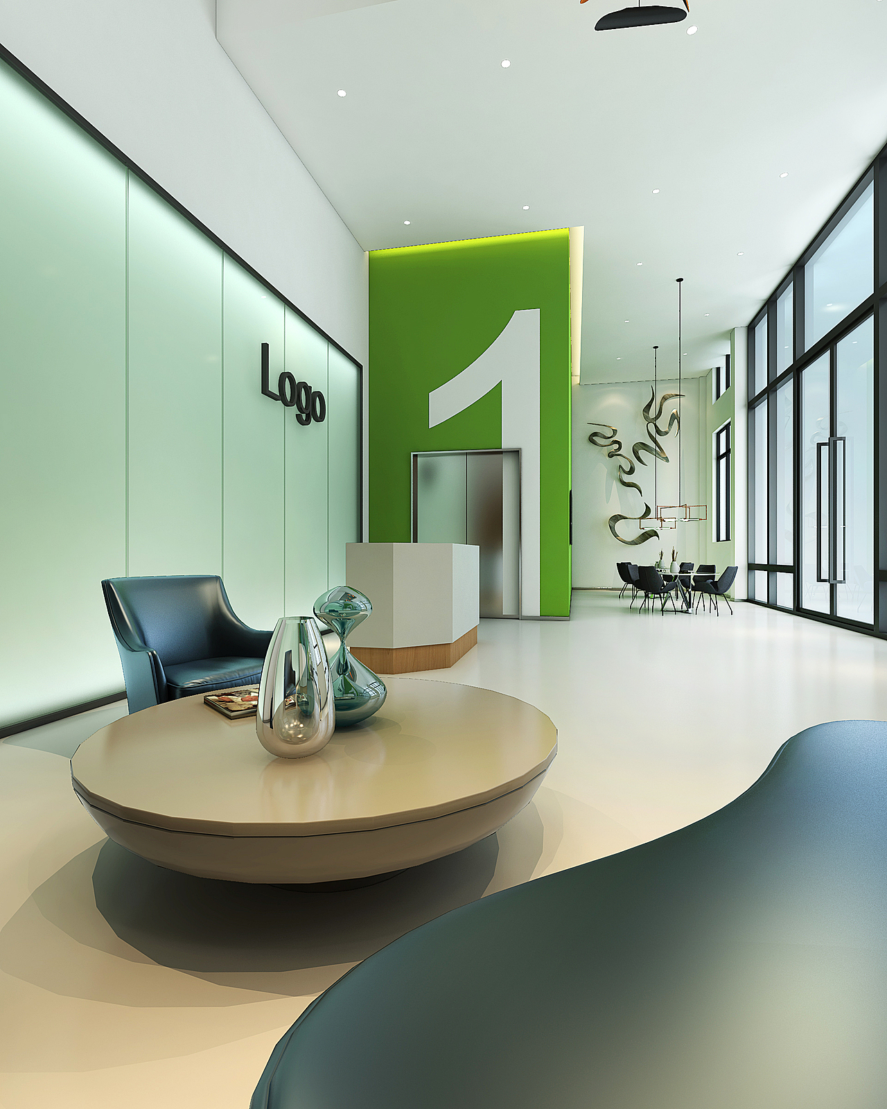 大厅,没有公司logo,就上了个