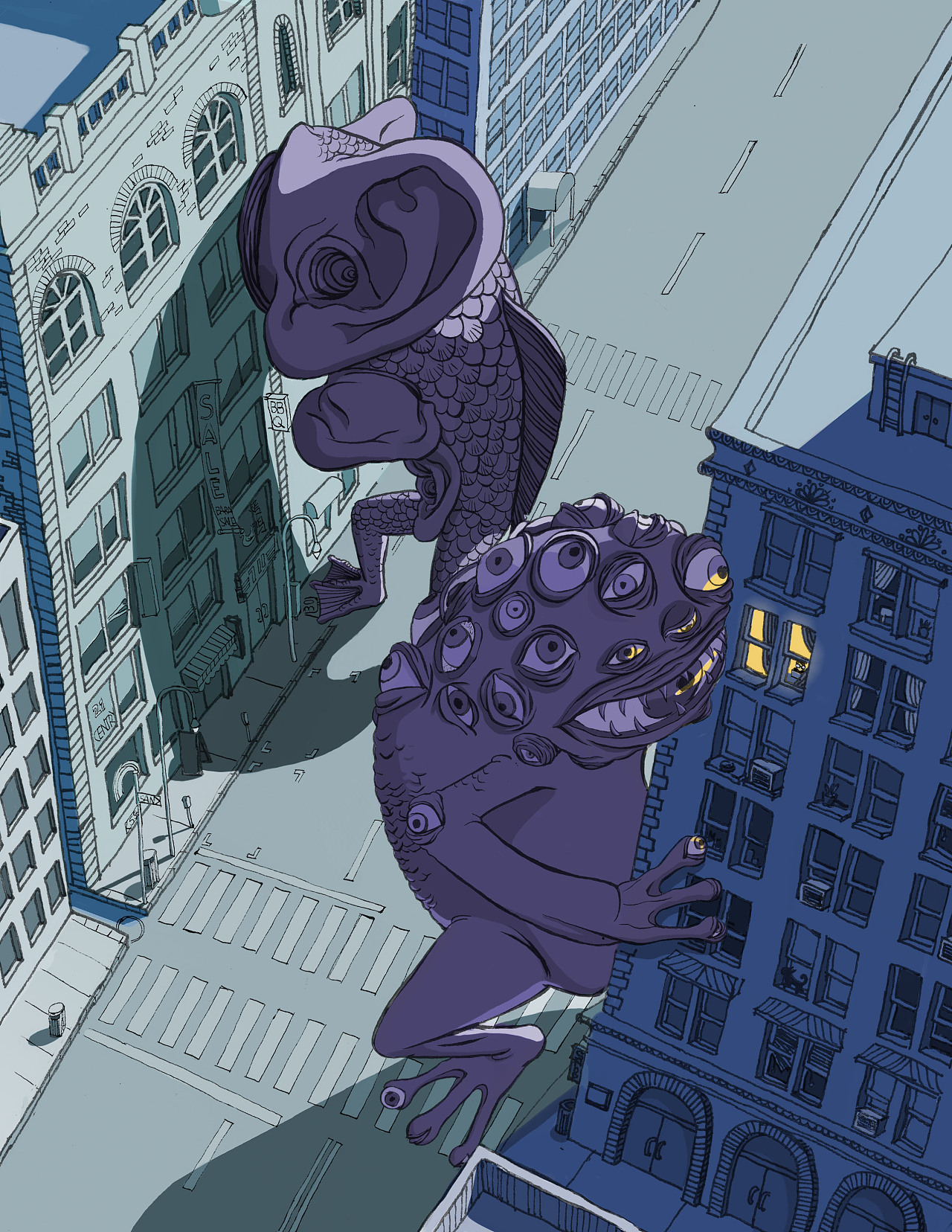 当心那些偷窥我们的怪兽|插画|商业插画|alice_chong09 - 原创作品