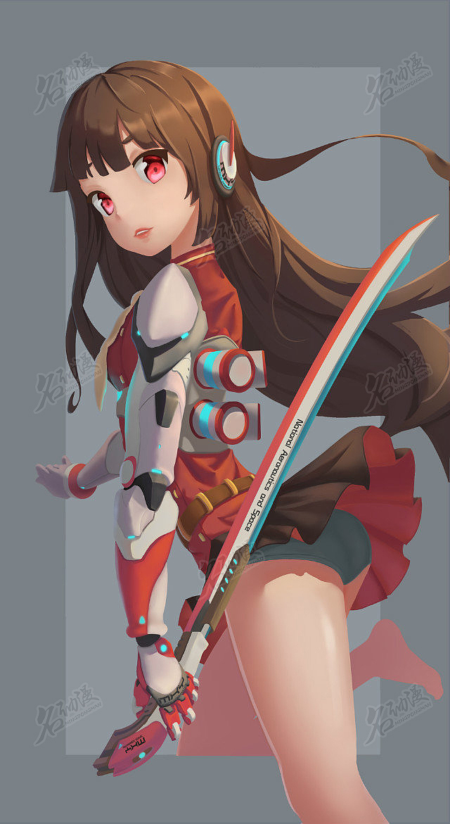 武装女子高校生插画7