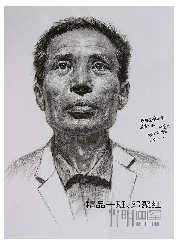 贵阳光明画室十月份学生课堂素描作品