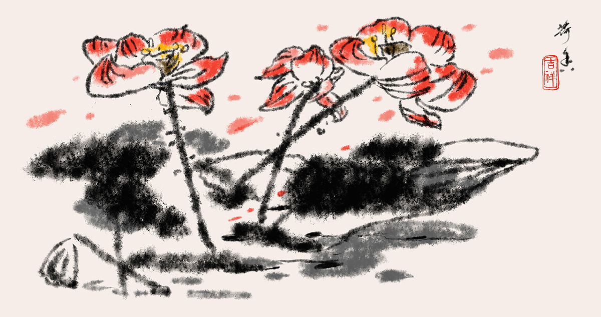 板繪國(guó)風(fēng)水墨畫(huà)作品（圖ZMjcxMzU4MDky） - 創(chuàng)作習(xí)作 - 站酷設(shè)計(jì)師zero5581原創(chuàng)素材 - 站酷ZCOOL