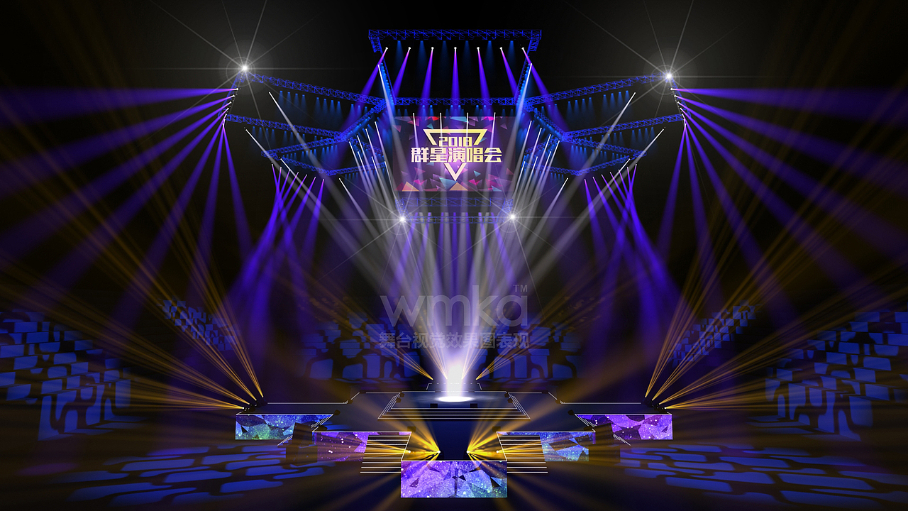 四面观众舞台效果图3Dmax