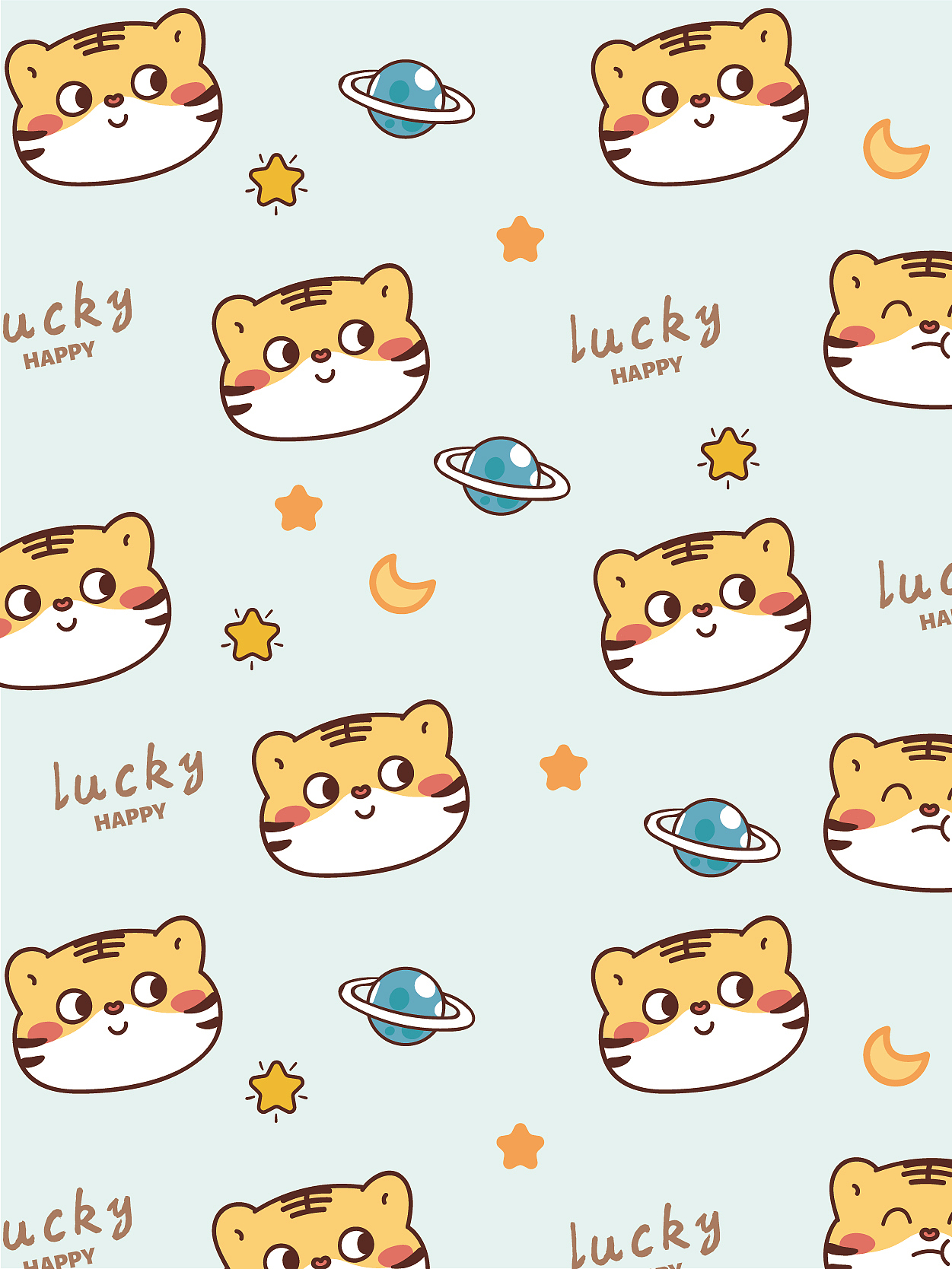 胖虎卡通可爱小老虎插画表情包ip形象