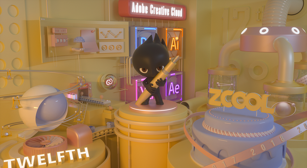 The result of self-study C4D（zcool 12th）（图ZMTI3MjY1NjAw） - 场景 - 站酷设计师ZeeEckes原创素材 - 站酷ZCOOL