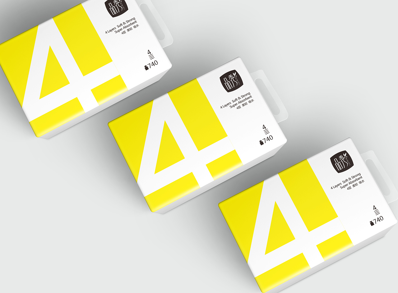 品秀精品4层卷纸系列包装形象设计