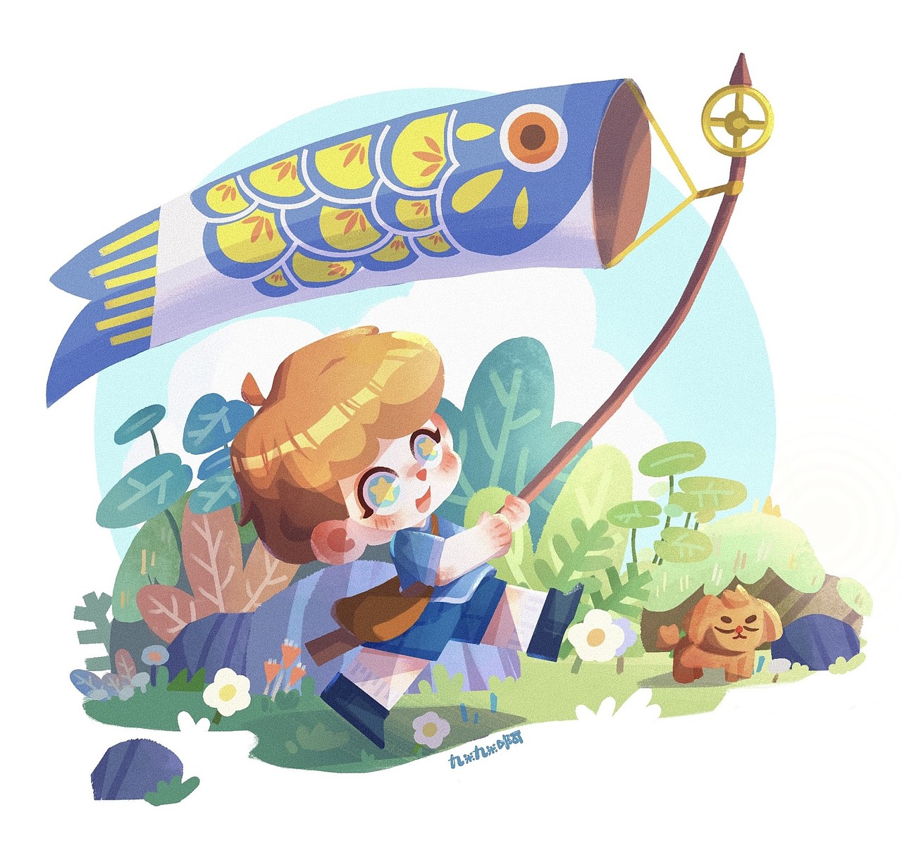 Q版儿童插画小场景