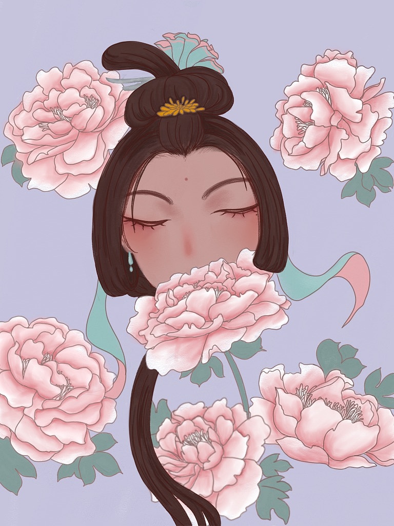 牡丹（图ZMTc4ODQ5MDA0） - 艺术插画 - 站酷设计师随心所悆原创素材 - 站酷ZCOOL
