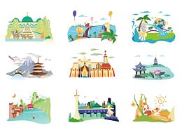 一組城市地標(biāo)設(shè)計(jì)