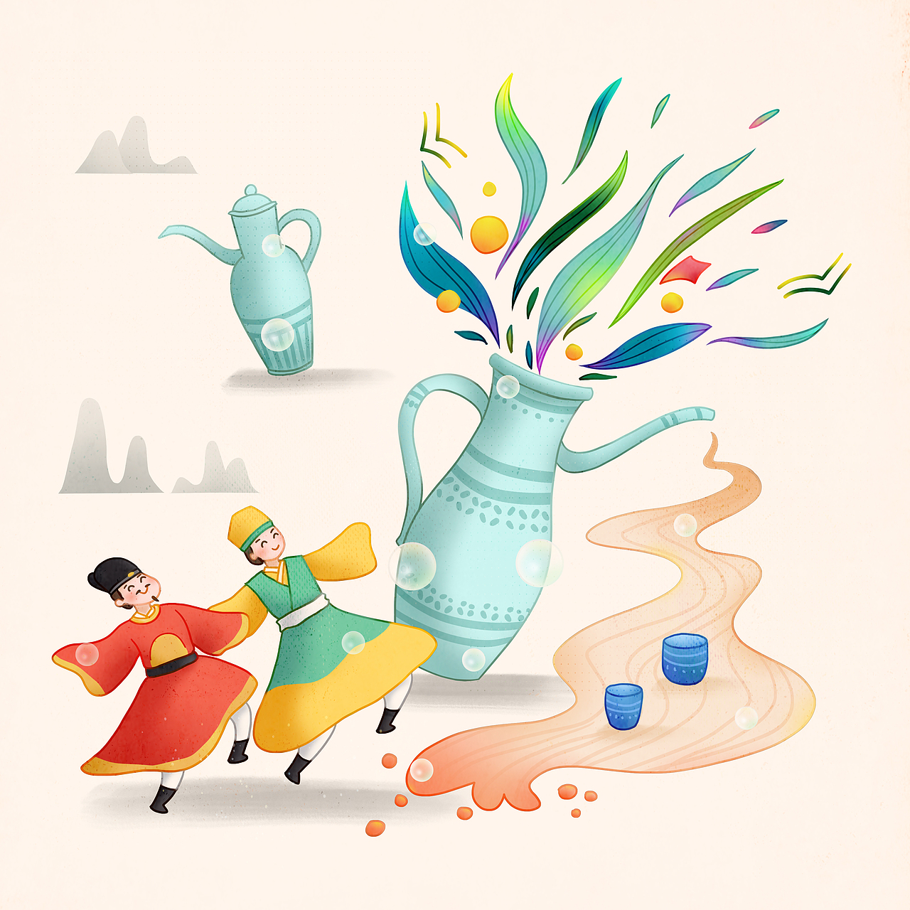 吉祥物ip卡通古风美女#创作加油站#达达牧情人节love#创作加油站#达达