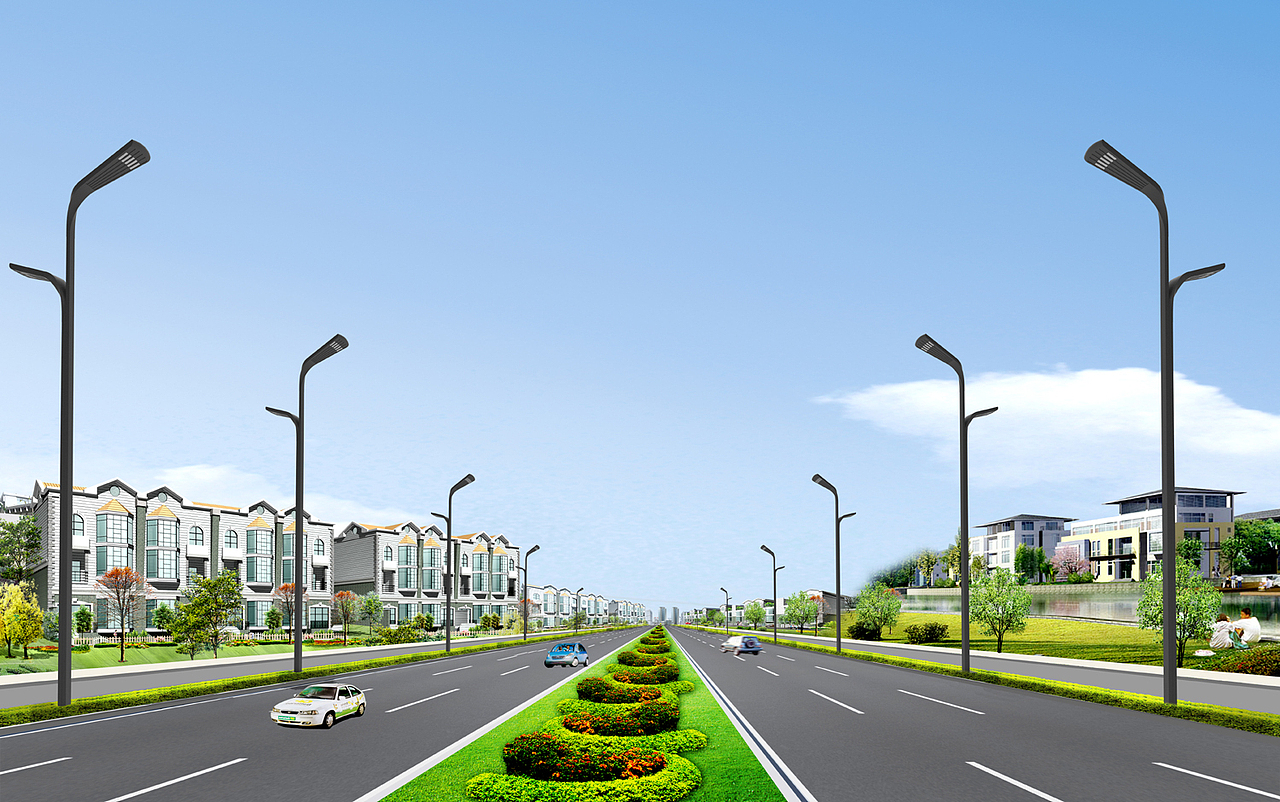 简单大气12米双臂路灯简约高低臂景观灯10米单臂路灯（图ZMjQ2Nzk3NjY4） - 产品摄影 - 站酷设计师世博光电景观灯原创素材 - 站酷ZCOOL