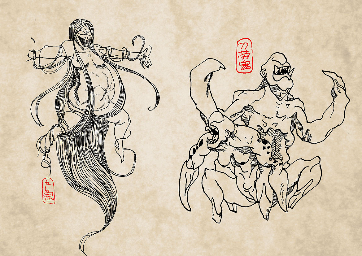 【百鬼】9月的一些插画练习