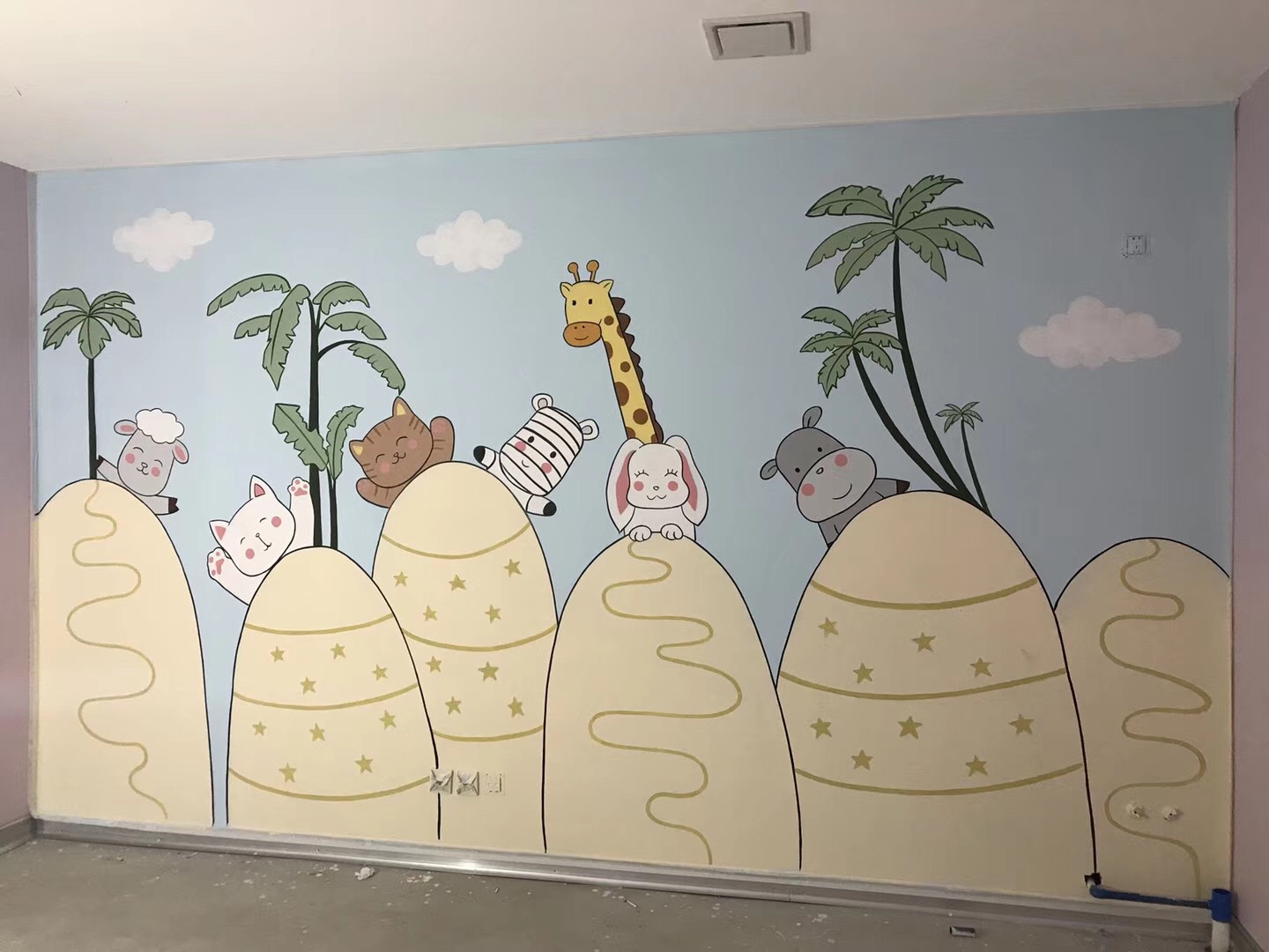 幼儿园墙绘简笔画图片