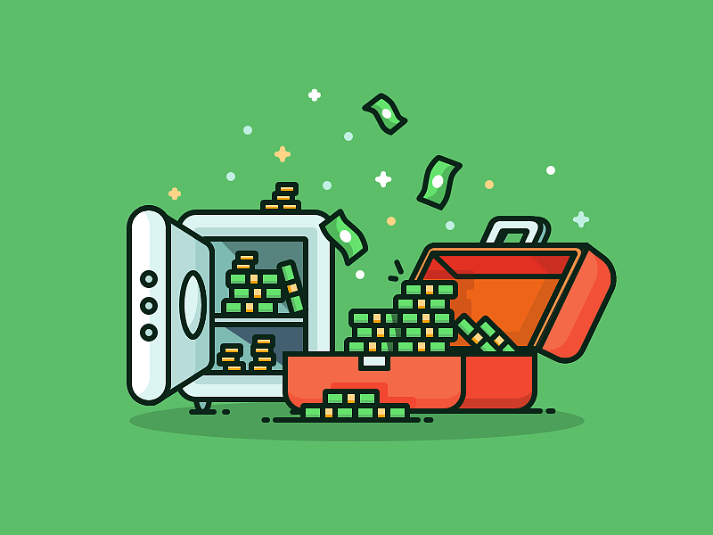 Sketch源文件--扁平化图标 描边 金钱 保险柜 icon 线性图标