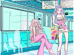 地铁里的时装秀,手绘,封面