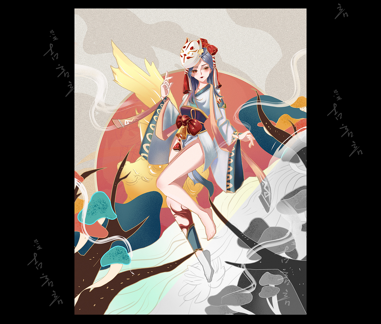 尝试阴阳师（图ZMjMwMTA1ODE2） - 商业插画 - 站酷设计师甜生原创素材 - 站酷ZCOOL