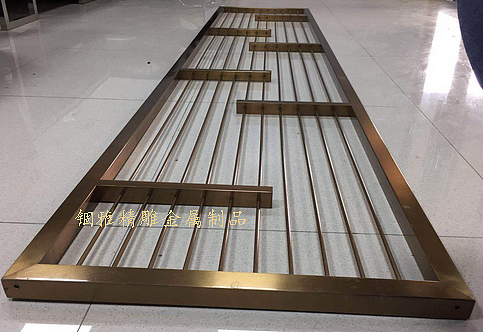 黑钛金拉丝不锈钢管焊接花格屏风