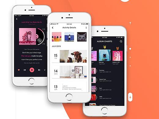 音乐APP配色页面展示