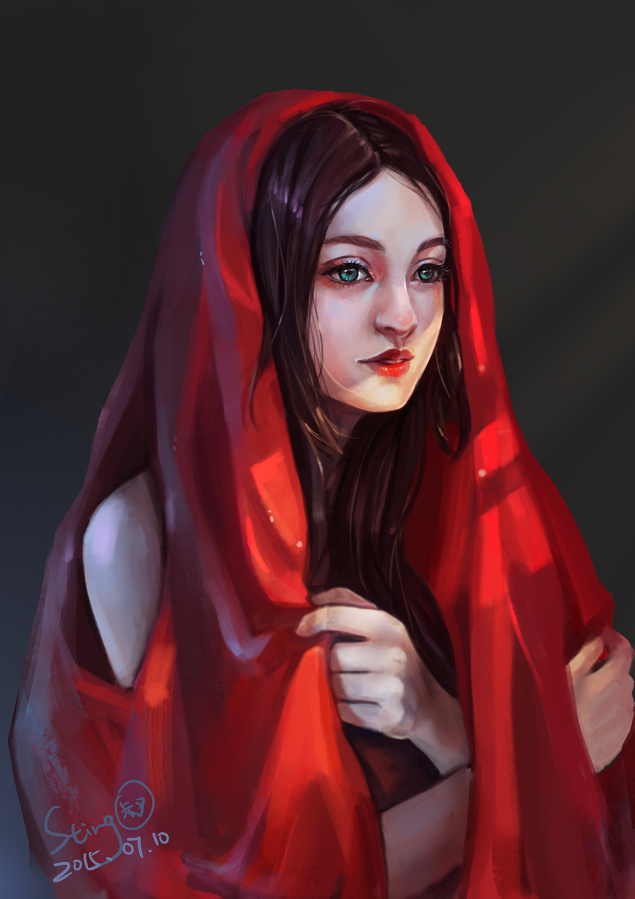 红围巾（图ZMzYyMjk1NzI=） - 创作习作 - 站酷设计师梁家大叔原创素材 - 站酷ZCOOL