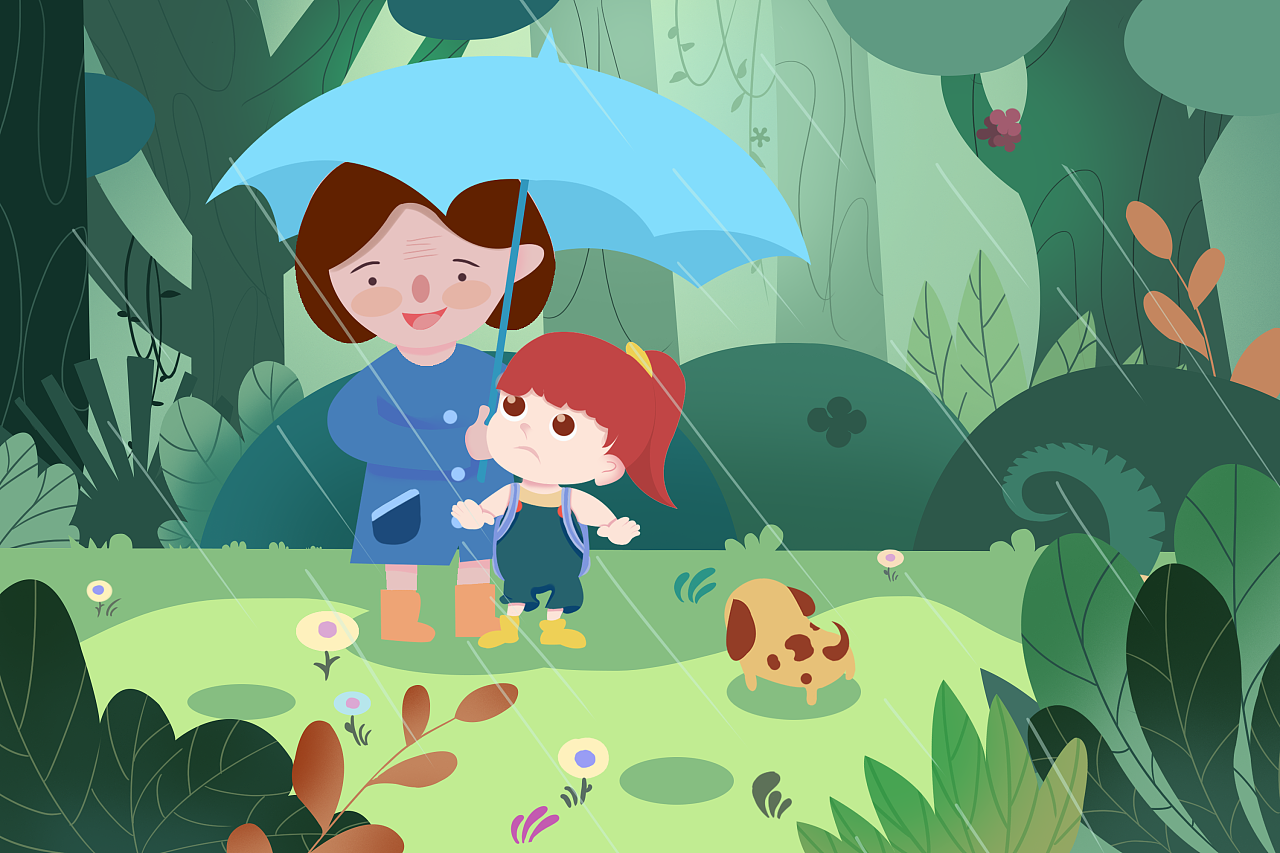 送伞|插画|儿童插画|六yi - 原创作品 - 站酷 (zcool)
