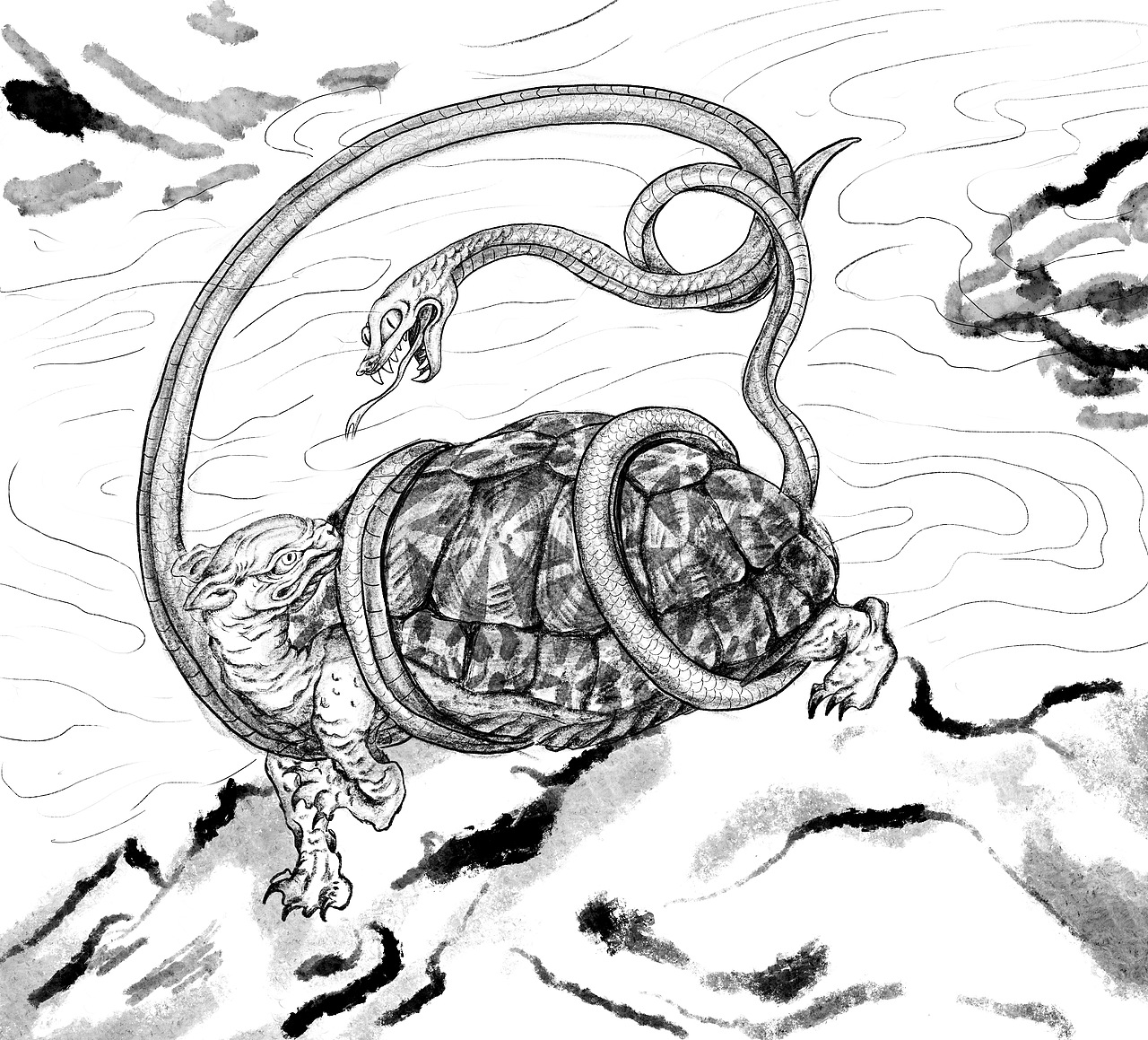 中国四兽-青龙白虎朱雀玄武 手绘插画（图ZMjgwODIwNDY4） - 概念设定 - 站酷设计师RasineXu原创素材 - 站酷ZCOOL