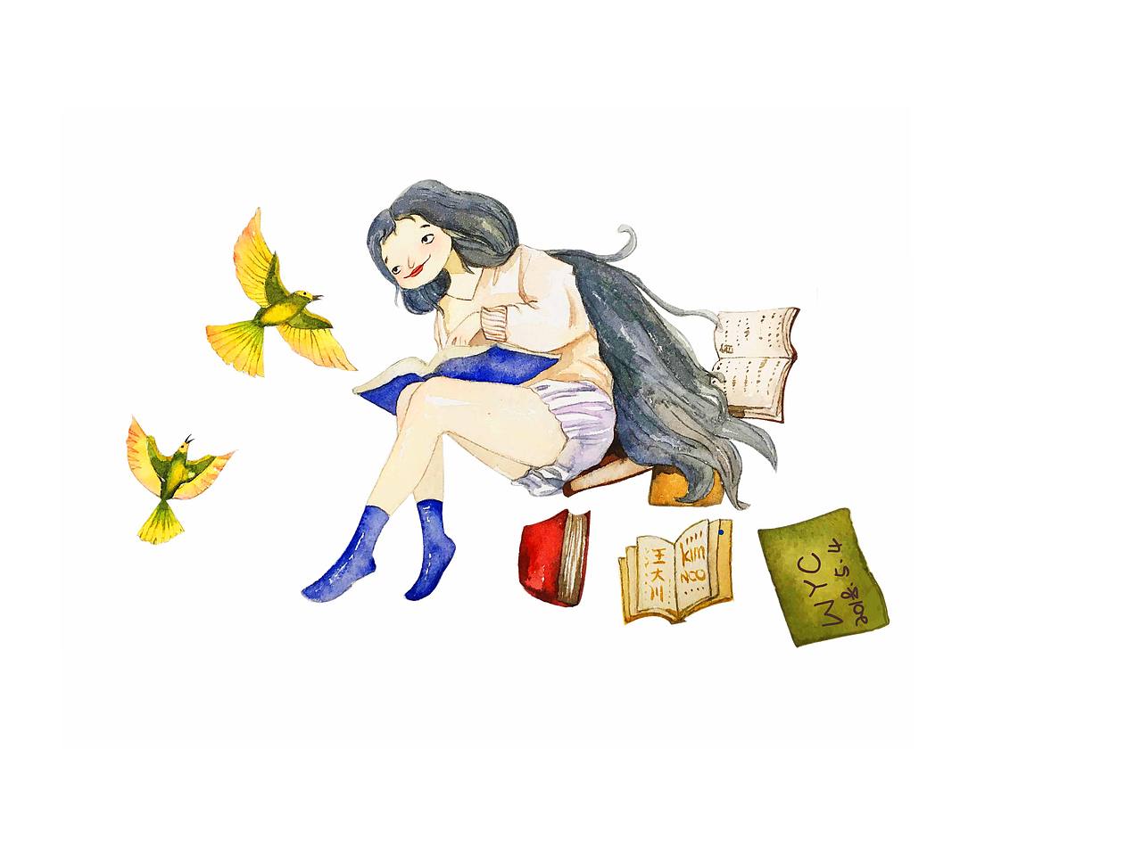 水彩插画少女系列（图ZMTEzNTgzMTE2） - 商业插画 - 站酷设计师儿童插画师原创素材 - 站酷ZCOOL