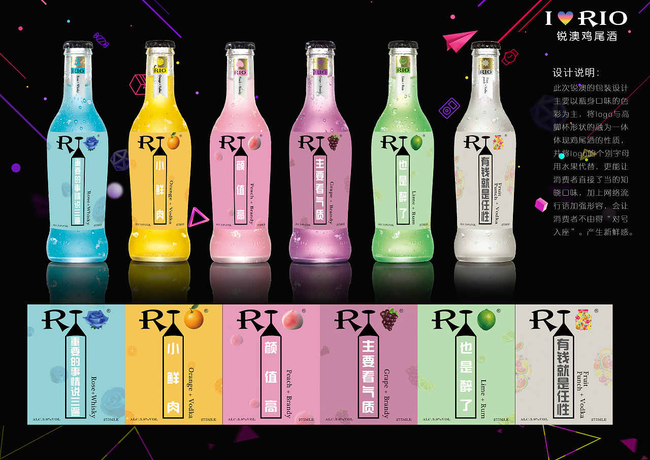 rio瓶装包装设计,包装设计