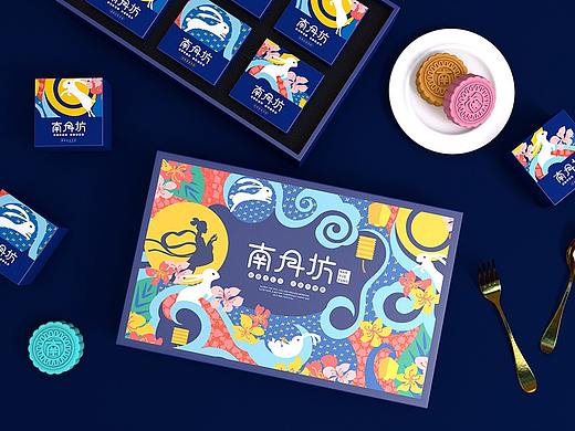 高端定制中秋月饼礼盒包装设计 | 《南月坊》插画包装