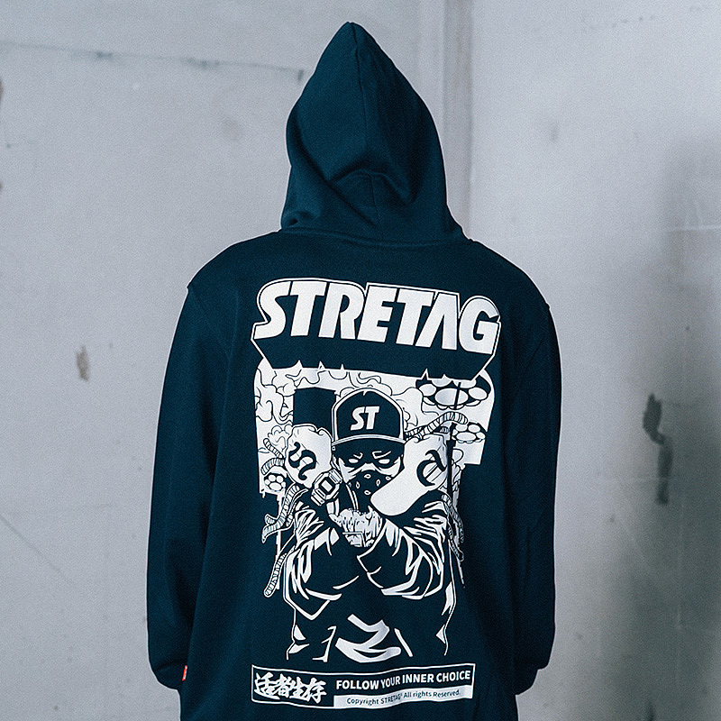 STRETAG卫衣新款2020适者生存系列连帽慵懒黑色帽衫（图ZMjM1MjM4MTA0） - 休闲/流行服饰 - 站酷设计师STRETAG思锐泰格原创素材 - 站酷ZCOOL