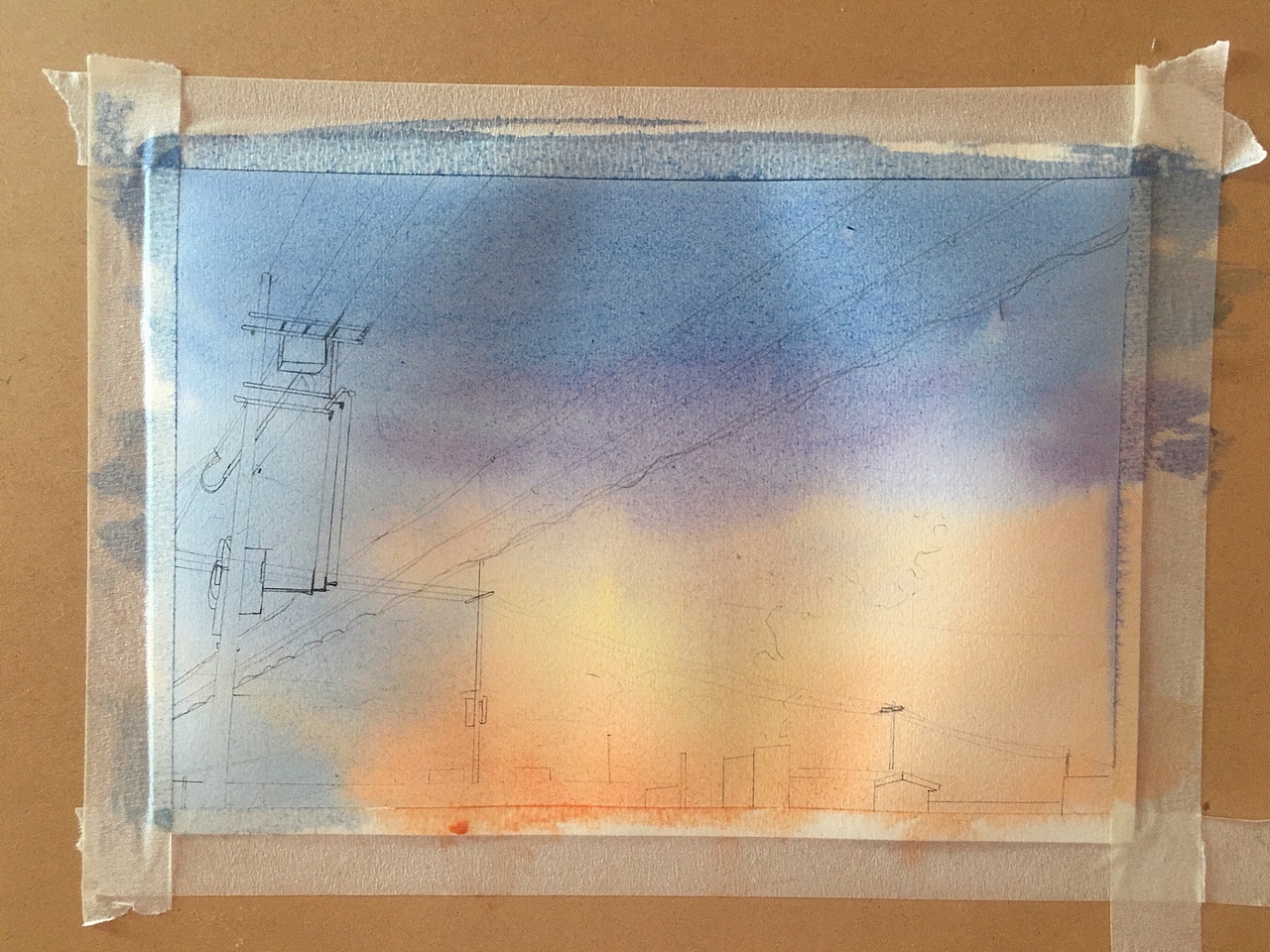 一个简单的教程---水彩风景之傍晚的天空（图ZMTc2OTA3OTAw） - 绘画 - 站酷设计师将南原创素材 - 站酷ZCOOL