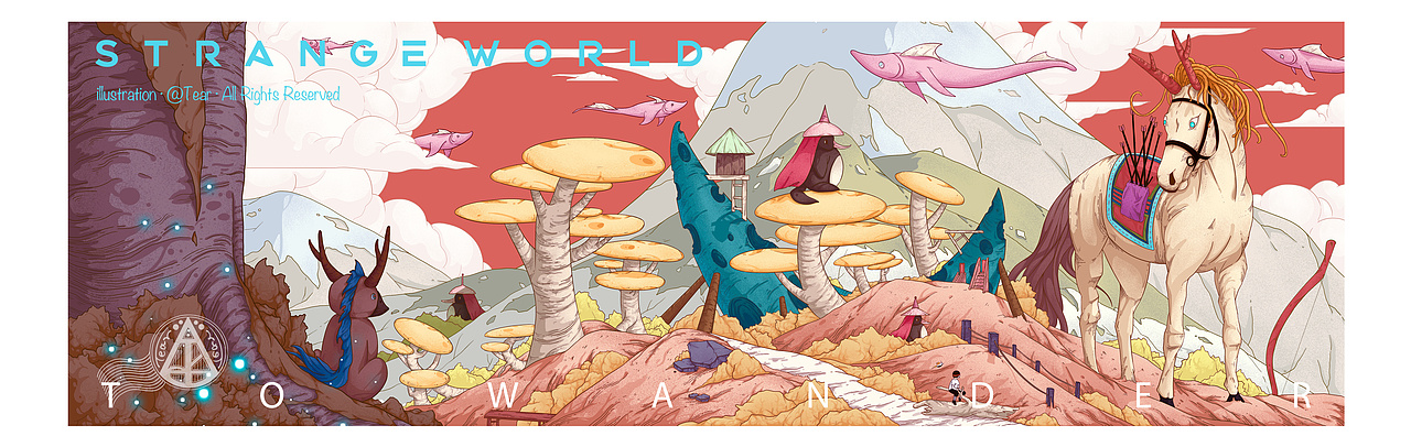 误入奇异境——《十二属相.合集》（图ZMjkxODQ5NDg0） - 新锐潮流插画 - 站酷设计师天羿TEAR原创素材 - 站酷ZCOOL