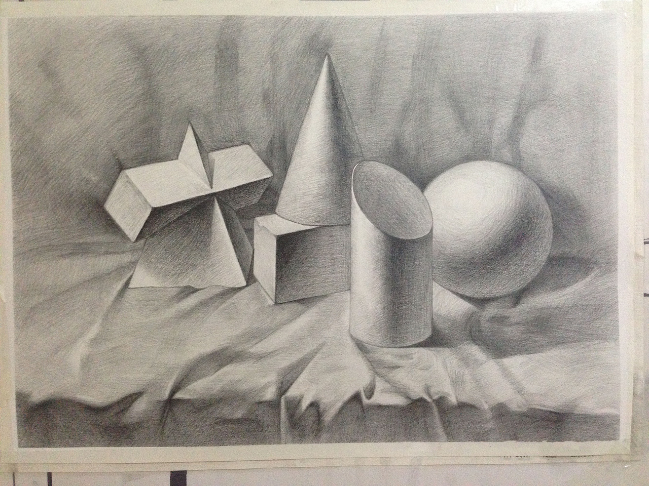 衬布真是画了好久,比几何体组花的时间长多了,强迫症诶.