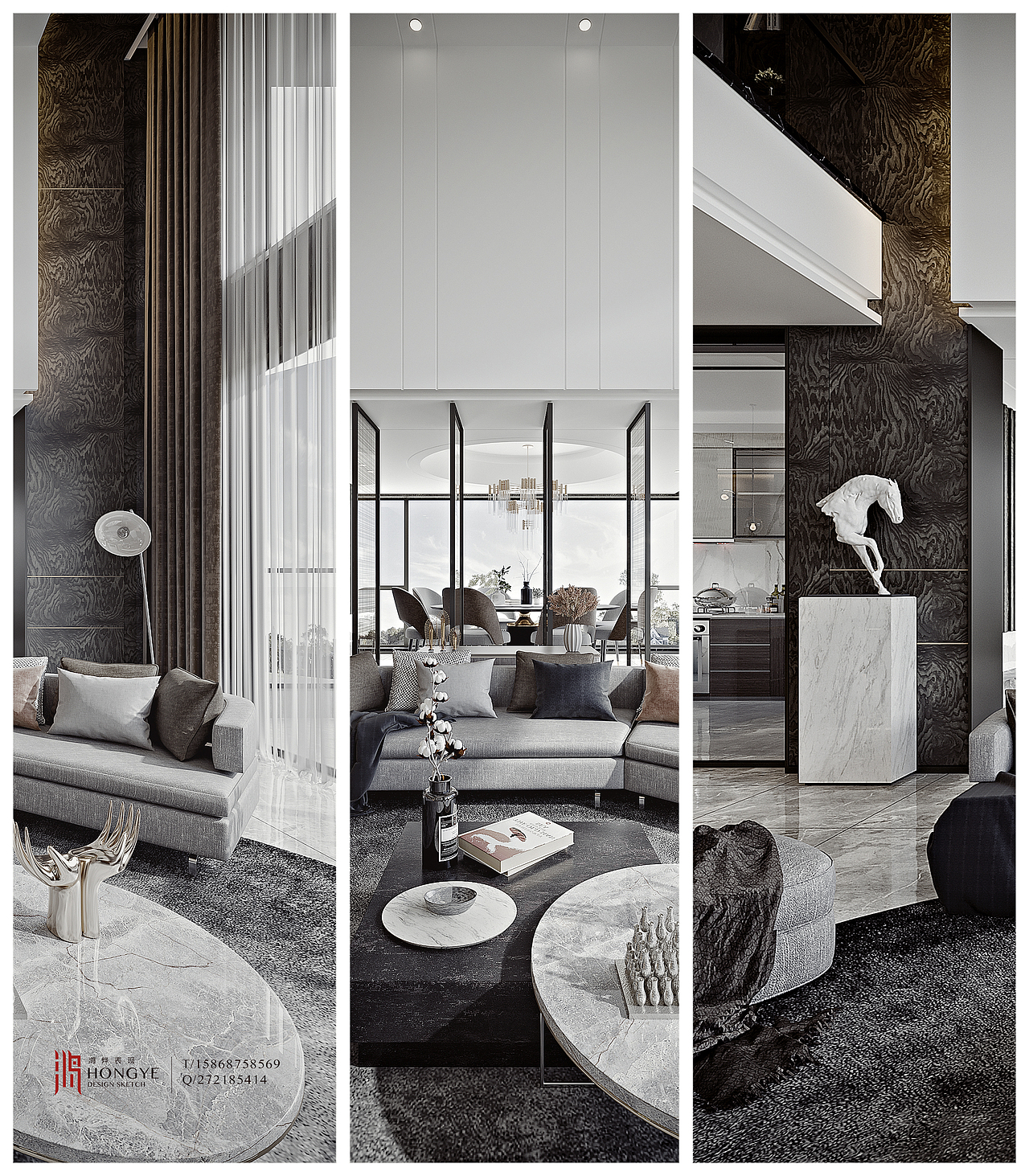 黑白灰简单（图ZMTY4MzczMjc2） - 家装设计 - 站酷设计师鸿烨表现原创素材 - 站酷ZCOOL