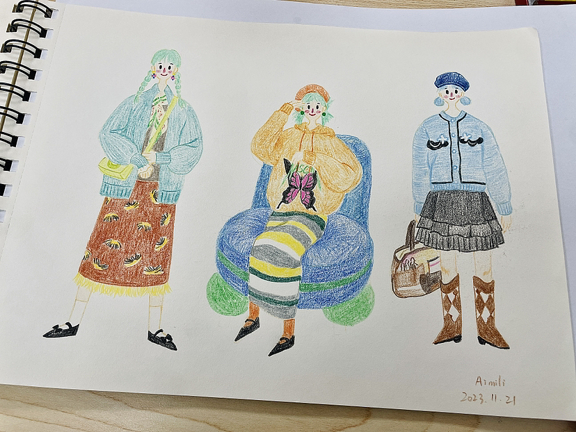 画的都是爱美的女孩子呀～（图ZMzU3MTkwNDUy） - 创作习作 - 站酷设计师Emilyoung原创素材 - 站酷ZCOOL