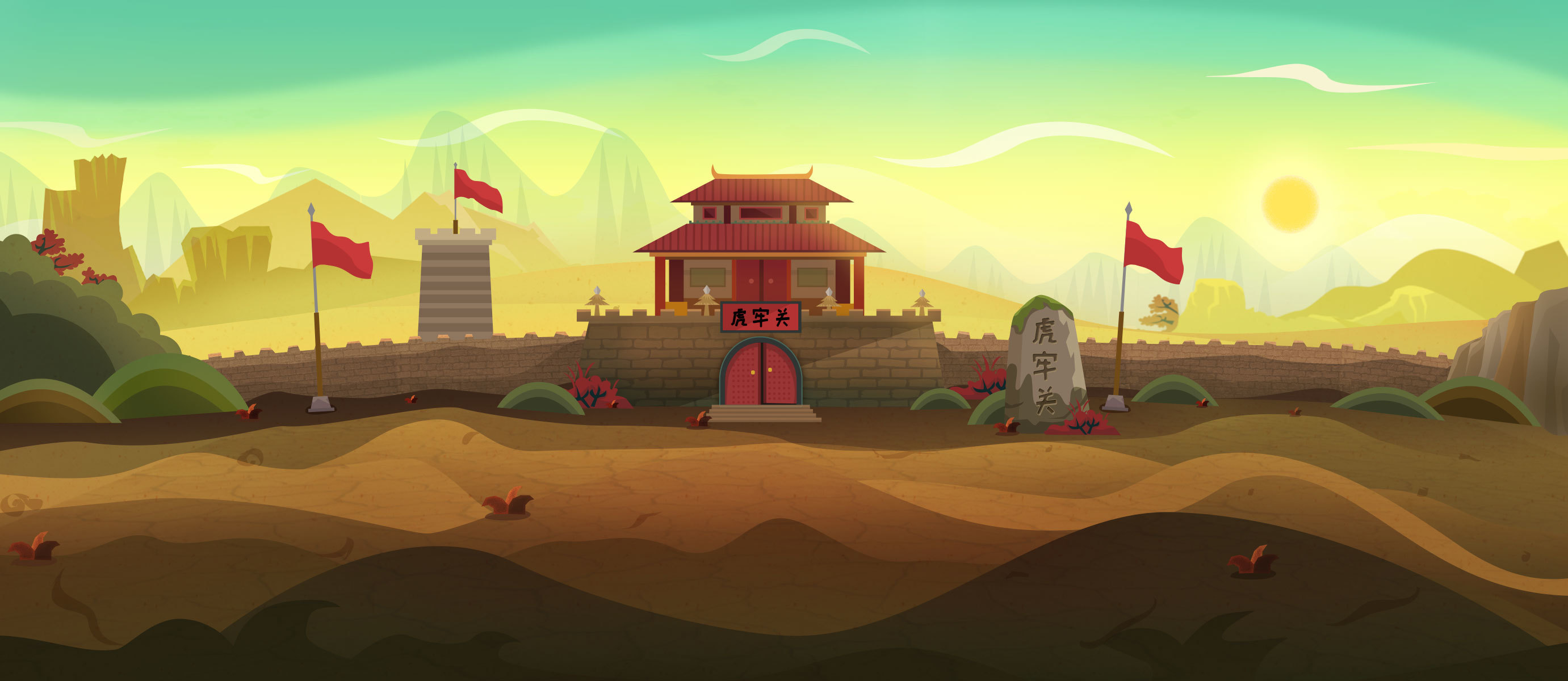 禅意(扁平化场景设计)|插画|游戏原画|小耳朵tiki - 原创作品 - 站酷