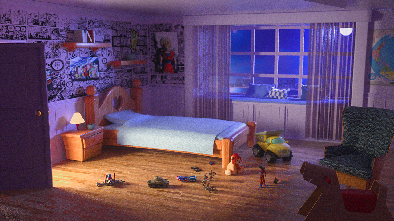 【每周一练】卡通房间|三维|场景|带带gnij_原创作品-站酷zcool