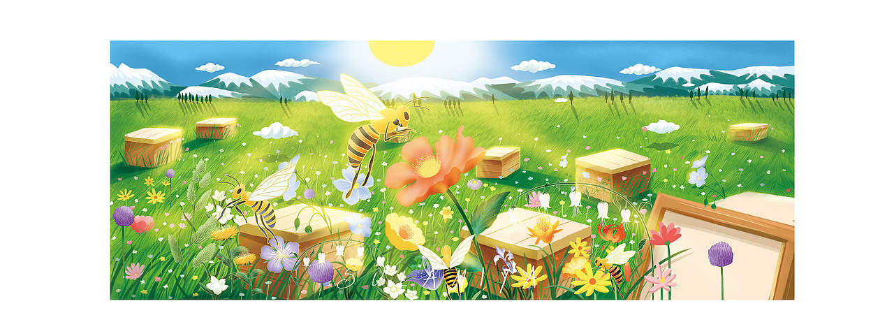 蜜蜂包装插画（图ZMTMyMDIxMzAw） - 商业插画 - 站酷设计师苏拉米娅原创素材 - 站酷ZCOOL