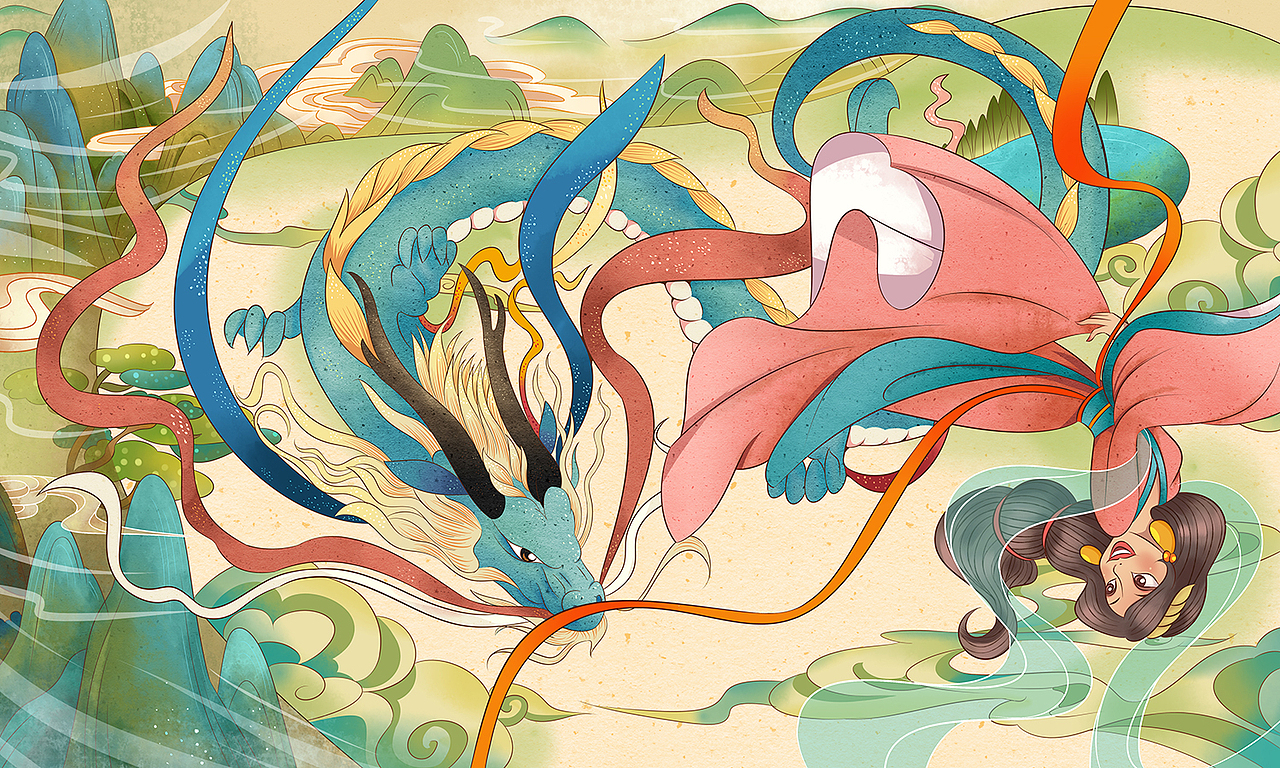 中国风四大神兽遇上迪士尼公主