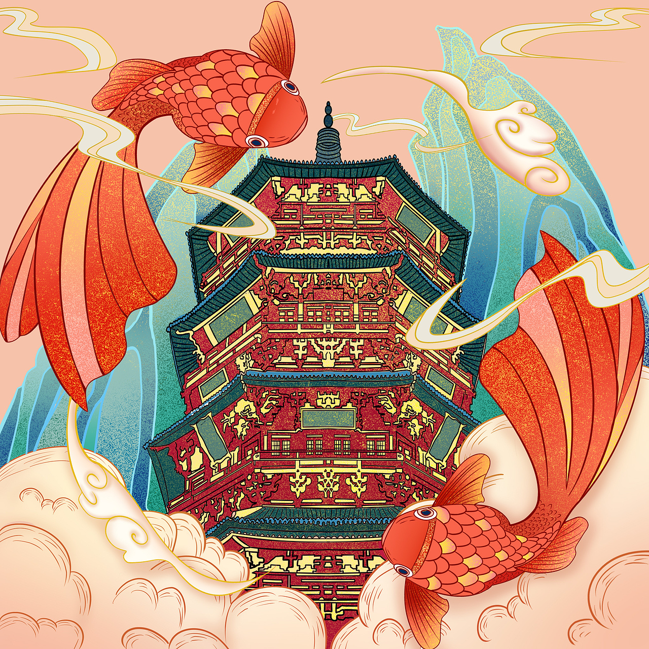 年年有鱼（图ZMjM5ODM0NDcy） - 商业插画 - 站酷设计师亲亲小黑原创素材 - 站酷ZCOOL
