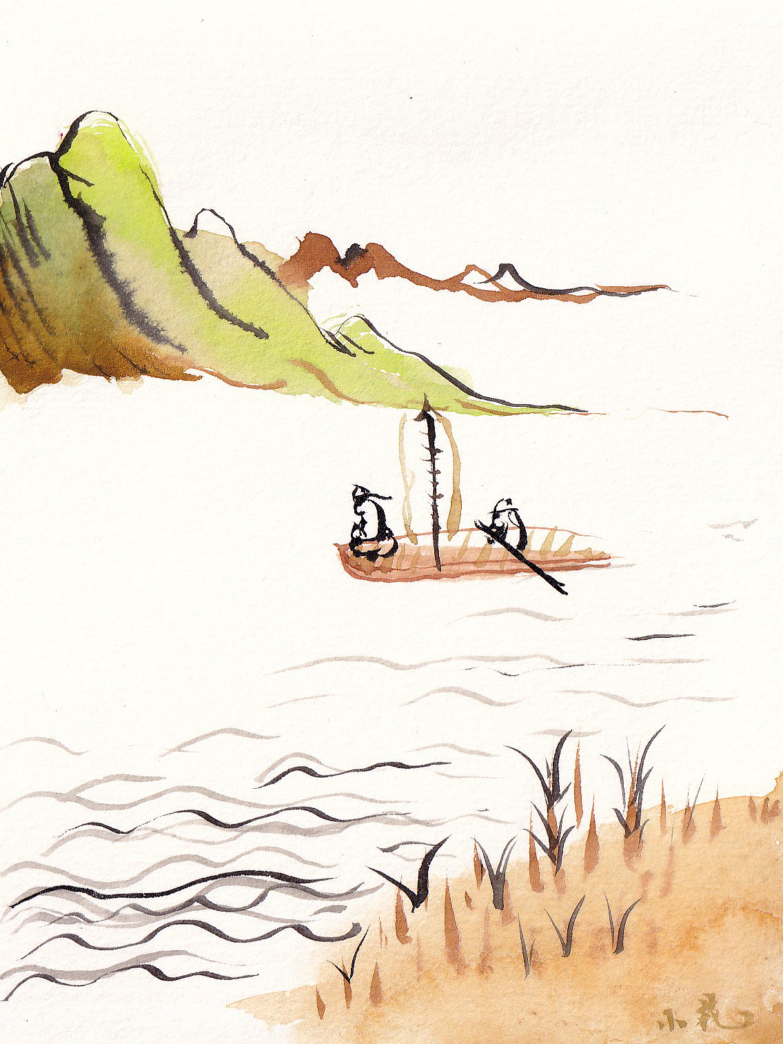 山水相依（图ZMjU3ODk4NDc2） - 绘画 - 站酷设计师花花一样原创素材 - 站酷ZCOOL