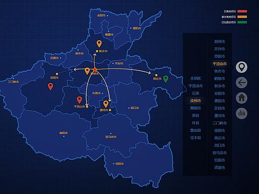 河南水投水土项目分布交互式投屏 界面设计(内网项目)（个人主页-ZMjUxNzI1NDg=） - 运营设计 - 站酷设计师杨普晓原创素材 - 站酷ZCOOL
