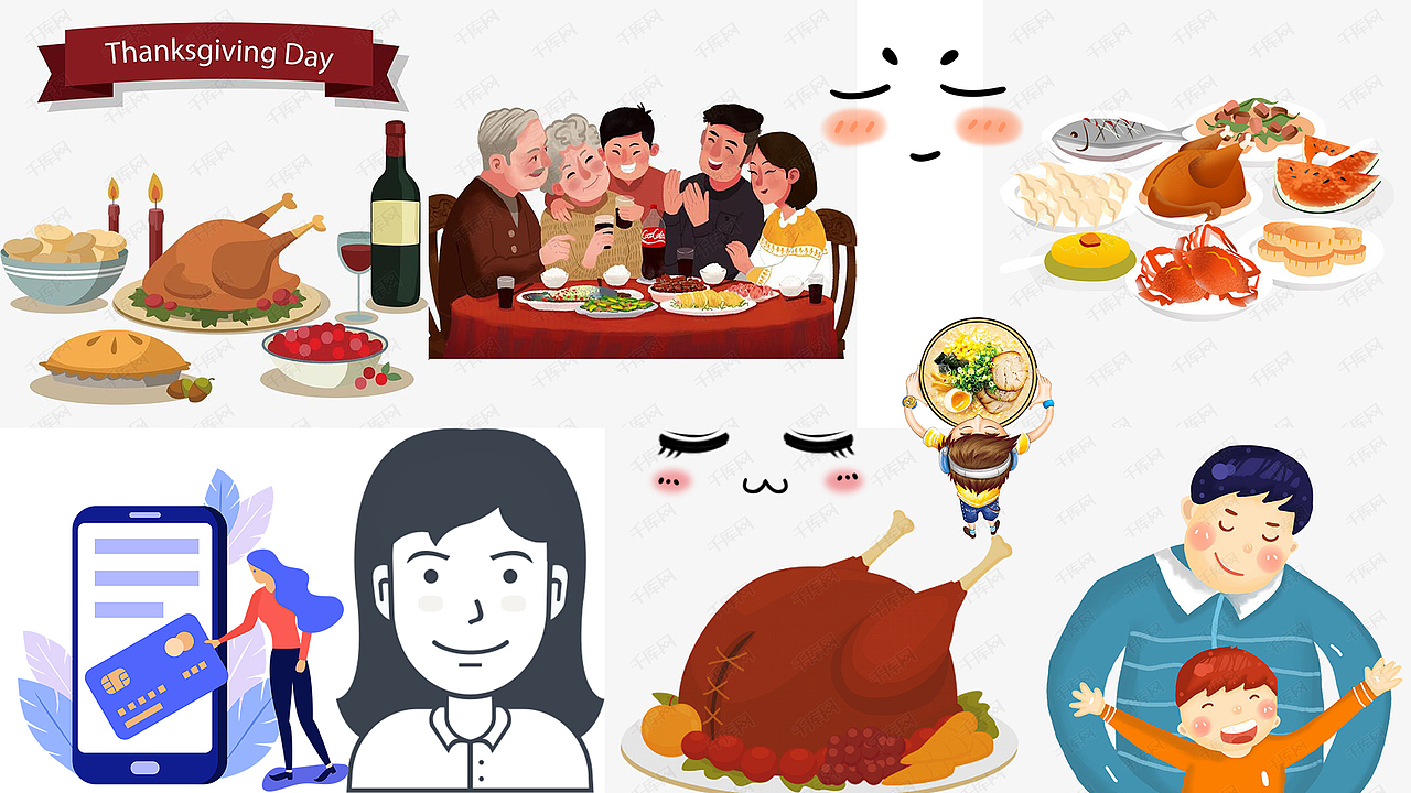 感恩节插画（图ZMTM2MTcxOTg4） - 艺术插画 - 站酷设计师RISE_xxx原创素材 - 站酷ZCOOL