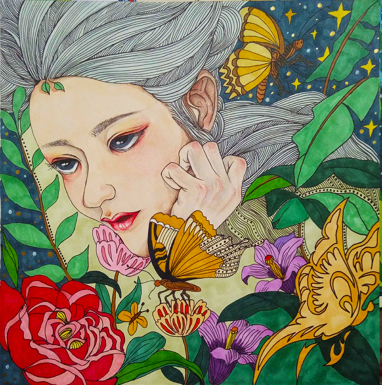 黑白彩色装饰画