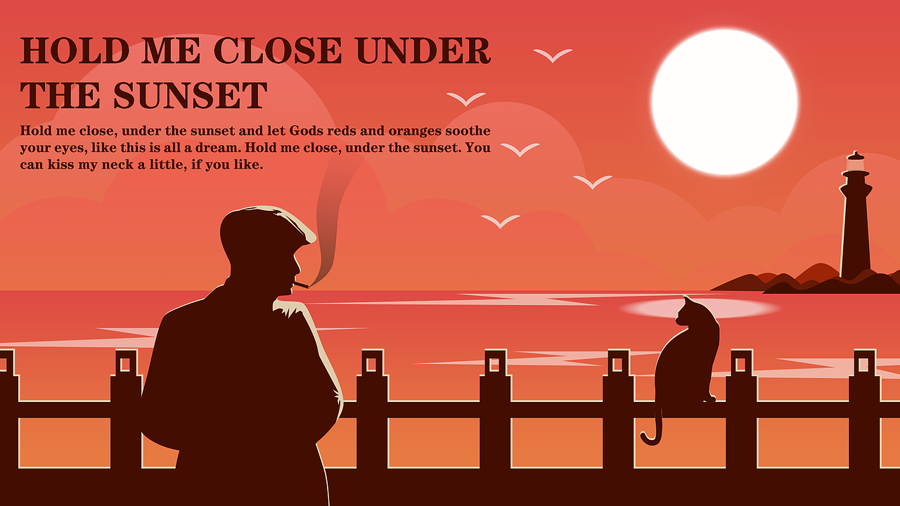 微光插画《Hold Me Close under the sunset》（图ZMjQ3MTU2MDY4） - 创作习作 - 站酷设计师波比的肉丸子工坊原创素材 - 站酷ZCOOL