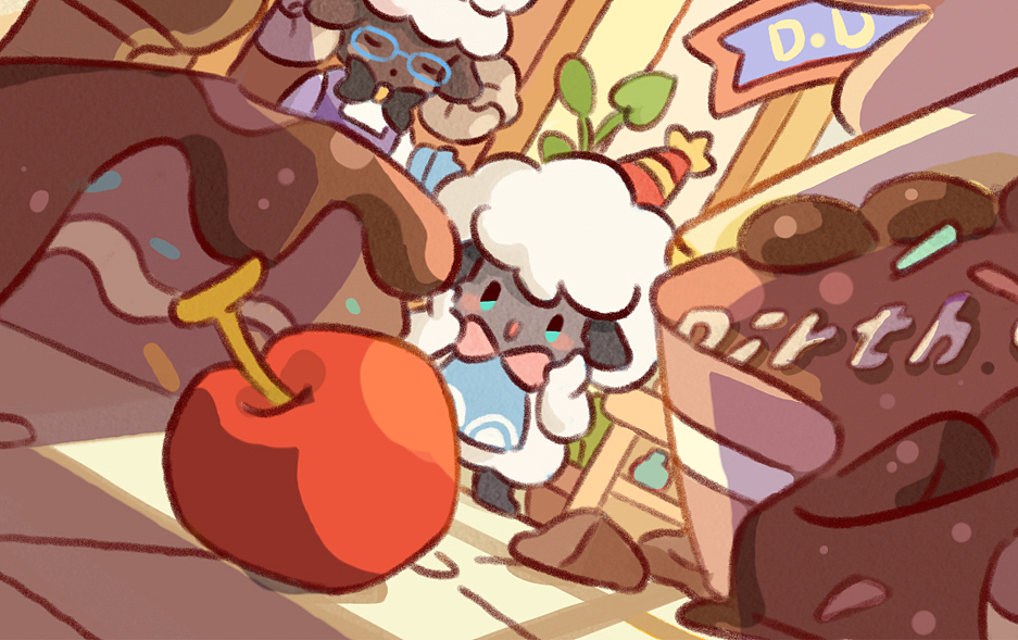 关于美食的系列插画 | 生日蛋糕