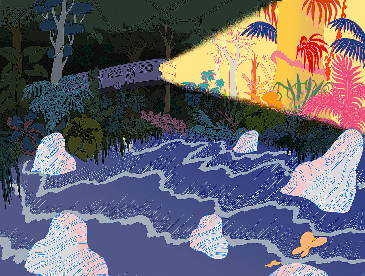 Peach Blossom Springs（图ZMTIwMTkyMTQ0） - 商业插画 - 站酷设计师YUCHENNN原创素材 - 站酷ZCOOL