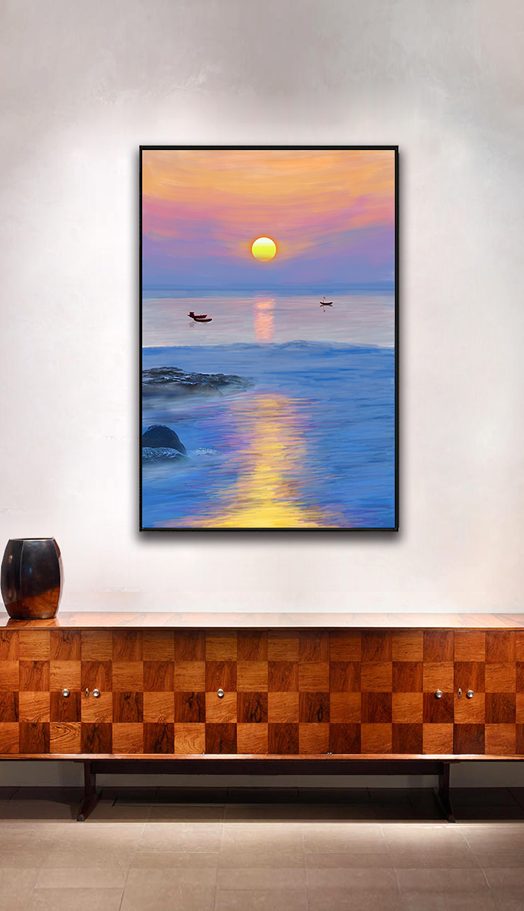 分享收藏标签装饰画玄关画风景手绘海上日出作品信息创作时间2021/01