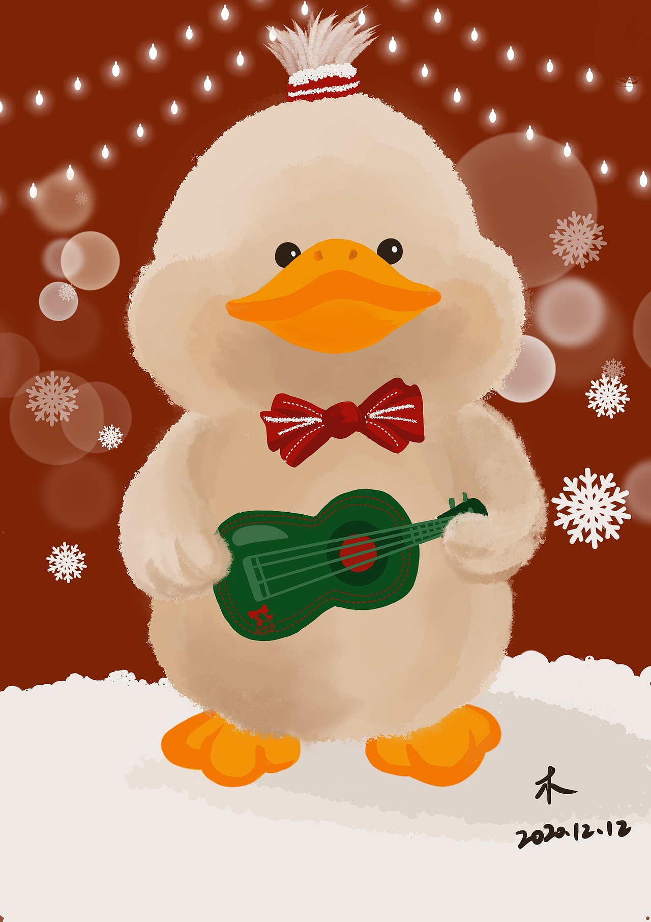 原创插画 圣诞节的小动物们