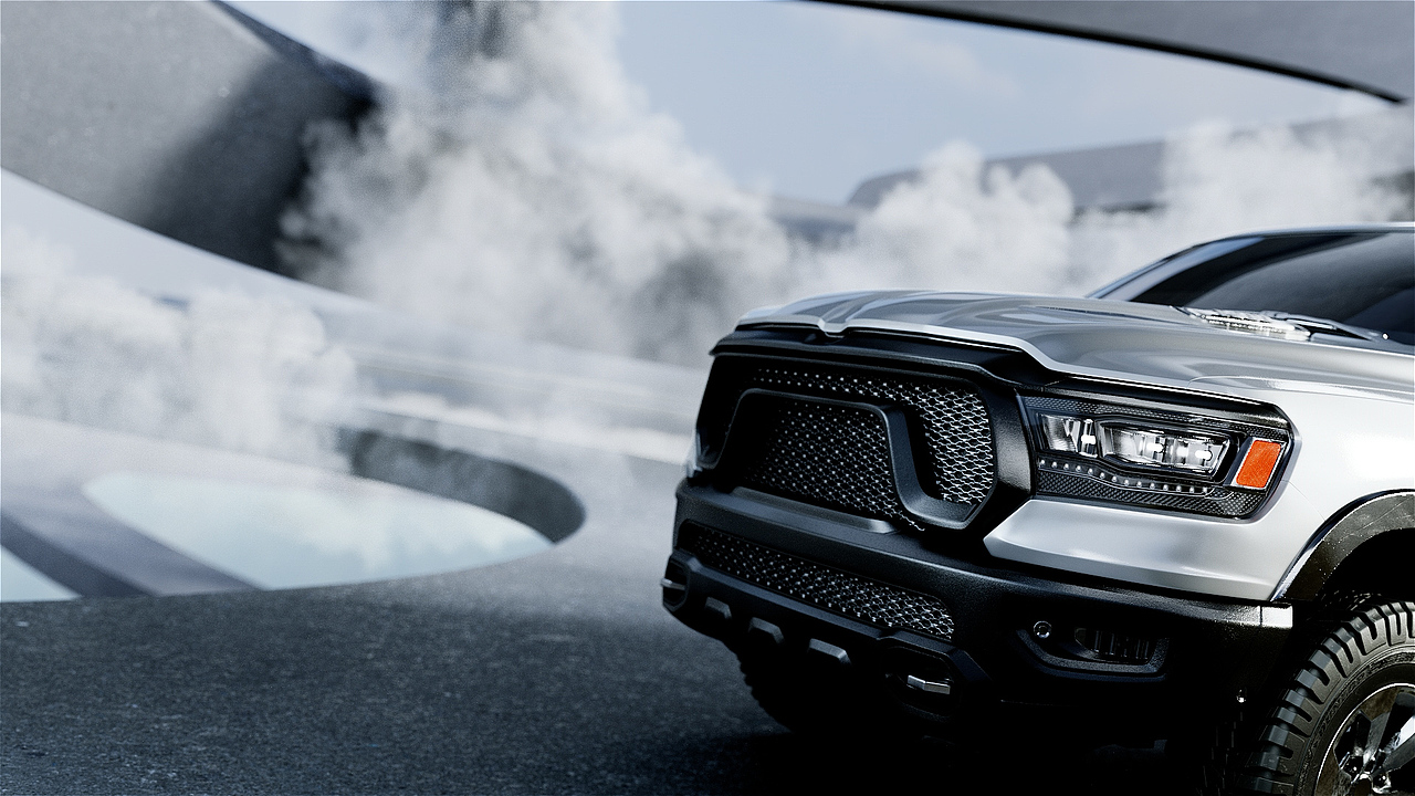 汽车皮卡后盖三维动画,xp下雨-redshif渲染器